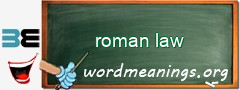 WordMeaning blackboard for roman law